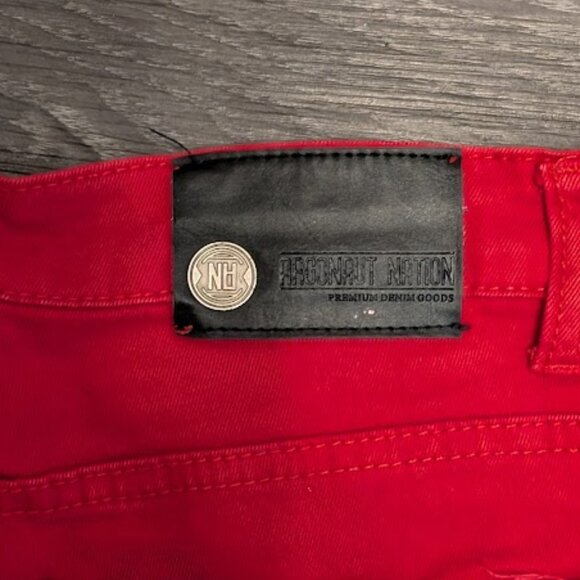 J23 ARGONAUT NATION Red Designer Jeans - Picture 5 of 5